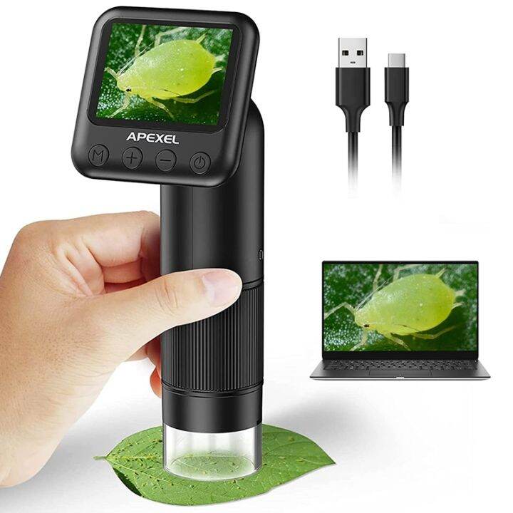 apexel-handheld-digital-microscope-electronic-magnifier-camera-with-2-inch-lcd-screen-for-kids