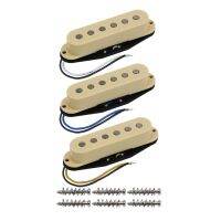 WK-Flat Top Vintage Alnico 5 Single Coil Pickups Neck&amp;Middle&amp;Bridge Pickups Set Yellow for FD ST Guitar Parts