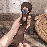 Soft Cow Leather Watch Box Luxury Pouch with Zipper Portable Organizer Bag Travel Watch Bag Protective Cover 1-Slot