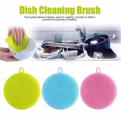 1PC Magic Silicone Dishwashing Sponge Scrubber Cleaning Brush One Hundred Cleaning Cloth Dishwashing Pan Kitchen Washing Dishes