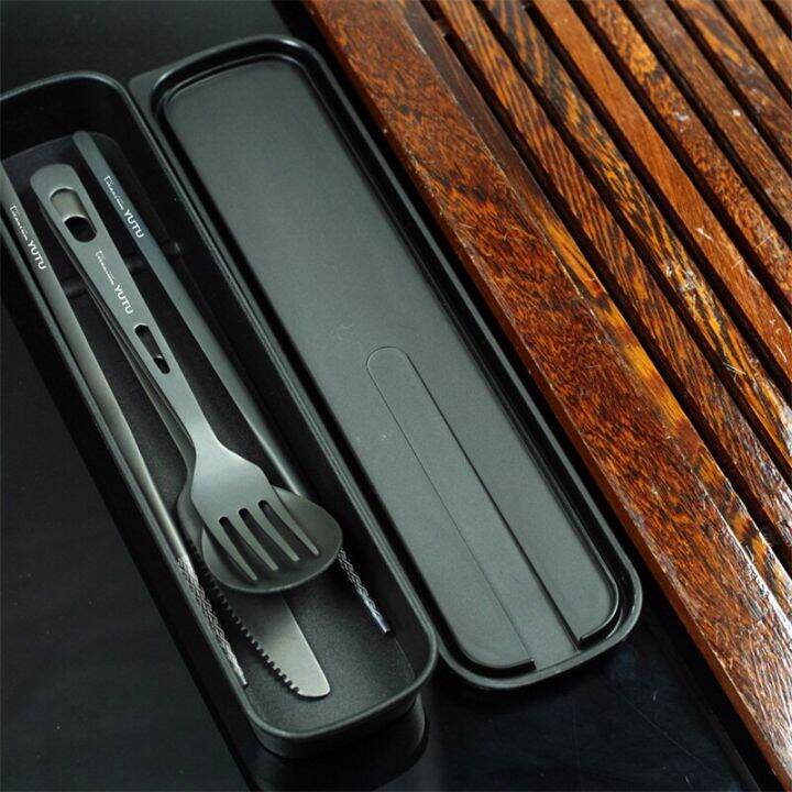 pure-titanium-tableware-set-outdoor-household-frosted-knife-and-fork-spoon-chopsticks-travel-camping-ultra-portable-cutlery-setth