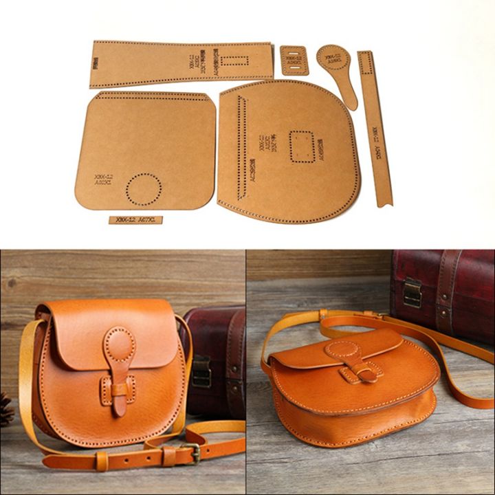 1-set-diy-leather-template-kraft-handbag-sewing-pattern-finished-product-size-21x19x6-5cm