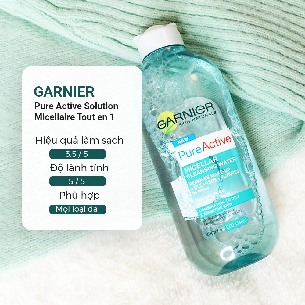 Nước tẩy trang Garnier Micellar Cleansing Water 400ml nắp trắng cho da dầu  nhạy cảm CHÍNH HÃNG | Lazada.vn