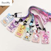 DENIFFY เคสบัตรประจำตัวบัตรเครดิตอาหารสำหรับนักเรียนหญิง,สายห้อยซองใส่บัตรเมโลดี้บัตรธนบัตร Sampul Kartu Kuromi