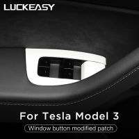 Interior Auto Accessories For Tesla Model 3 Model Y 2017-2020 ABS Car Door Lock Window Lift Button Decorative Patch Model3