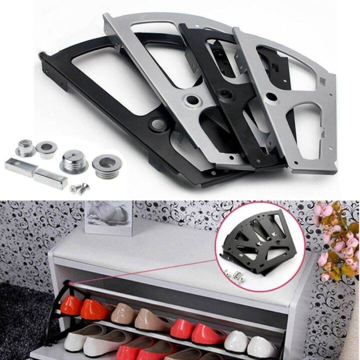 SHORT Stainless steel Shoe Hinges Thickened Turning Rack Drawer