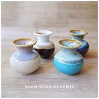 Baansuan Ceramic แจกัน เซรามิค เคลือบศิลาดล สีสวยสดใส ของตกแต่งบ้าน