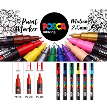 Uni Posca Paint Markers Set Acrylic Water-Based All Surface