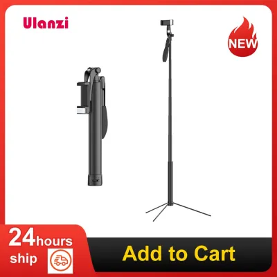 Ulanzi ขาตั้งแบบสามขา MT-53 Selfie สำหรับโทรศัพท์อลูมิเนียม,ป้องกันการสั่นไหวที่วางโทรศัพท์ไฟ LED เลนส์ติดกล้องโทรศัพท์มือถือสำหรับบันทึกวิดีโอ