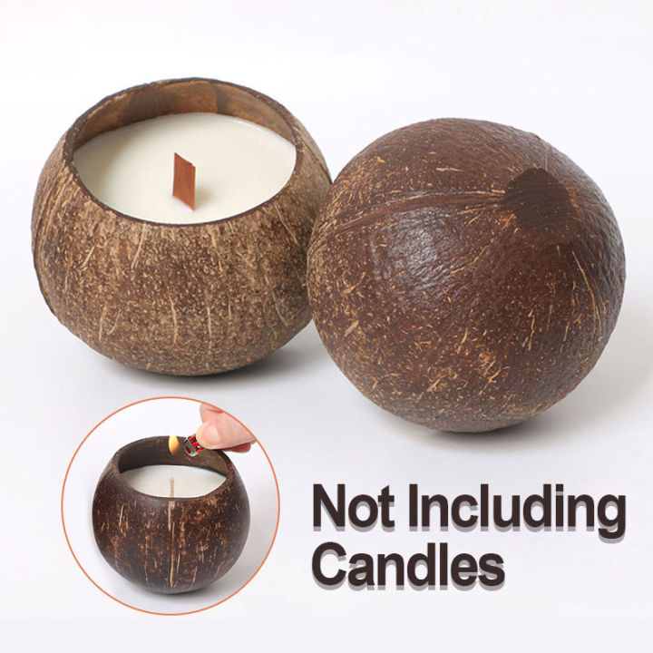 coconut-shell-candle-holder-without-candle-coconut-candlestick-romantic-decor-household-ornament-natural-coconut-bowl-desk-decor