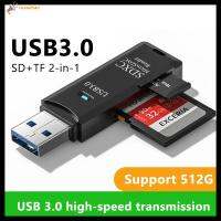 RUANEHAN อุปกรณ์แล็ปท็อป2 In 1 USB 3.0เครื่องอ่านการ์ดหน่วยความจำ SD การ์ดความเร็วสูงหน่วยความจำสมาร์ทการ์ด