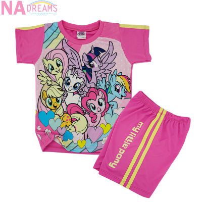 My Little Pony ชุดเซตเด็ก ลายลิขสิทธิ์แท้ ชุดเสื้อกางเกง ชุดเด็กผู้หญิงลาย โพนี่ My Little Pony จาก NADreams ชุดเด็กหญิง สีชมพู