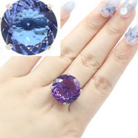 20X20มม. อัญมณีขนาดใหญ่7.8G เปลี่ยนสี Alexandrite Topaz Violet Tanzanite สวมใส่ทุกวันแหวนเงินสวมใส่ทุกวัน Drop Shipping