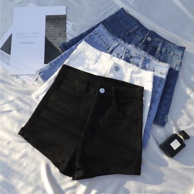Woman Denim Shorts 2023 Summer Elastic Jeans Short Women Streetwear Mujer Short Pants Femme Hot Girls Clothing Black White Blue