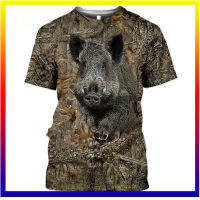 Camouflage ล่าสัตว์พิมพ์ฤดูร้อนผู้ชาย O คอเสื้อยืดลำลองแขนสั้นบวกขนาดเสื้อสวมหัวเทรนด์สตรีทแวร์ผู้ชาย XS-5XL