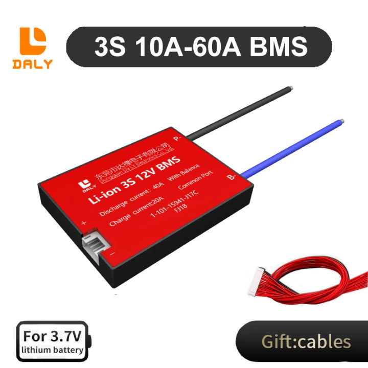 Daly BMS LiIon BMS 3S 12V 10A 15A 20A 30A 40A 50A 60ALithium BMS