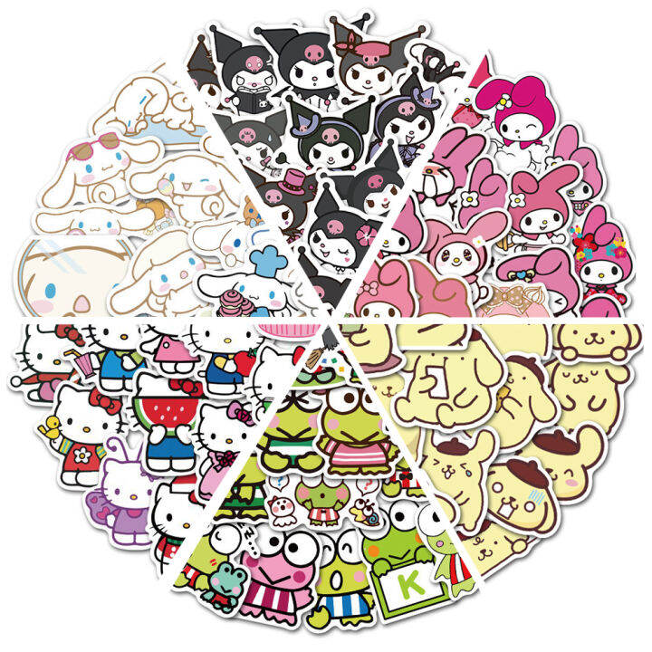 2023-50pcs-stickers-cute-cinnamoroll-kuromi-my-melody-sticker-for-laptop-phone-case-girls-sanrio-my-mel-anime-stickers-kids-toys