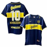 shot goods 1997 1998 Retro CABJ mouth JUNIORS Home Blue Jersey MARADONA 10 RIQUELME 8 xzlai