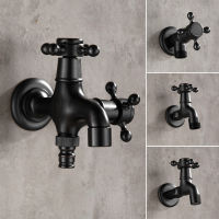 High Quality Black Oil Rubbed Bronze Double Using Washing Machine Faucet Bathroom Corner Faucet Tap Garden Outdoor Mixer