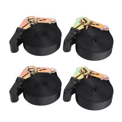 4 Pack 20 FT Ratchet Tie Downs Straps 6M X25mm Endless Ratchet Strap Heavy Duty Cam Buckles Strap for Motorcycles,Car