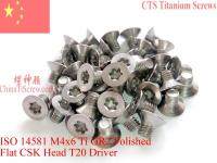 Sekrup Titanium ISO 14581 M4 M4x6 M4x8 M4x10 M4x12 M4x14 M4x15 M4x16 M4x18 M4x20 M4x25 M4x30 kepala datar T20 Driver 10 buah Ti GR2