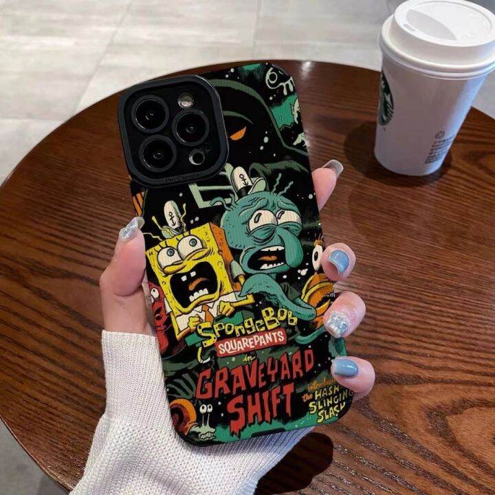 ๑-เคสโทรศัพท์มือถือแบบนิ่ม-กันกระแทก-ลาย-spongebob-squarepants-สําหรับ-iphone-14-promax-11-promax-11-12-13-6-7-8plus-x-max