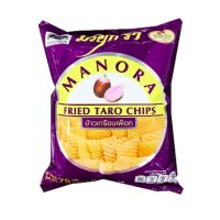 ? Manora Crispy Taro Rice Cracker 65g มโนราห์ ข้าวเกรียบเผือก 65g (จำนวน 1 ชิ้น)