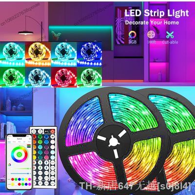【LZ】▪△  100ft LED Strip Lights for Room Decor SMD 5050 RGB Led Tape Music Sync LED Lights Bluetooth Remote DC5v Neon Lights TV Backlight