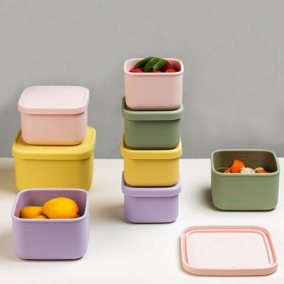 Silicone Food Storage Containers Sealed Lunch Box with Lid Portable Fruit Snack Food Box Food Canister Keep Fresh Bento Boxes