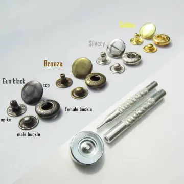Leather Snaps Fasteners Kit, 12-15mm Metal Button Clasp Press