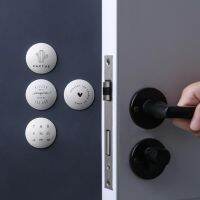 【CW】 4PCS Silicone Door Handle Bumpers Round Self-adhesive Wall Anti-collision Stopper