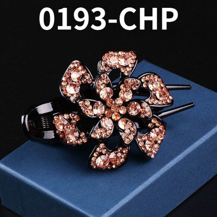 south-koreas-new-exquisite-rhinestone-flower-three-tooth-duckbill-clip-fashion-simple-hair-accessories