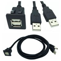 Dual USB 2.0 Male To Female car Dashboard Flush Mount Socket Extension cable