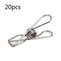 20 Pcs Multipurpose Windproof Clothespin Stainless Steel Marine Grade Durable Pegs Metal Hanging Clips for Clothes Towels Socks Clothes Hangers Pegs