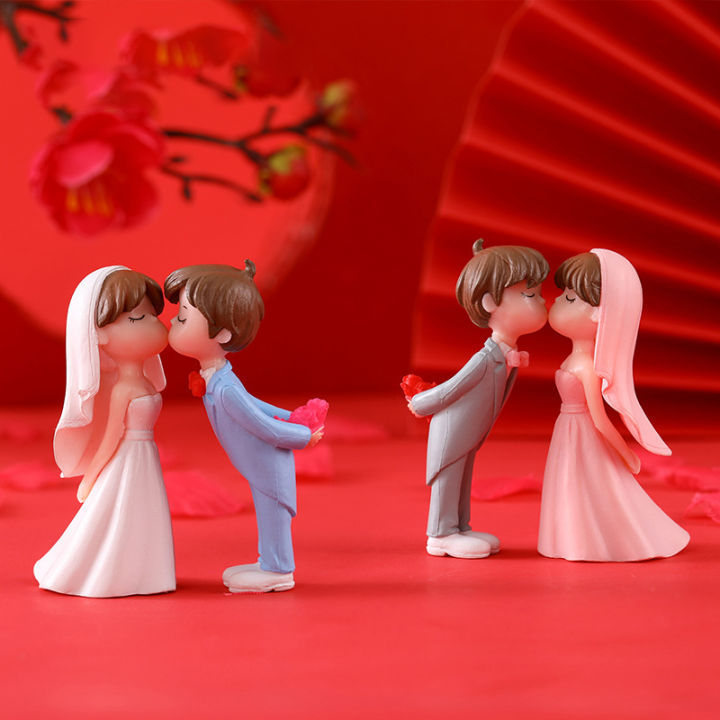 carmelun-งานแต่งงานภูมิทัศน์สวนตุ๊กตาคู่รัก-งานฝีมือพลาสติก-diy-1คู่