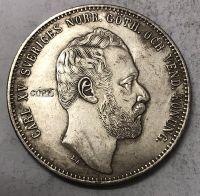 1862 Sweden 4 Riksdaler Riksmynt-Carl แผ่นเงินสำเนา