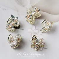 2022 New Pearl Small Catch Bow Hair Clip Top Clip Bangs Clip Fixed Hair Half-Tie Hair Headdress