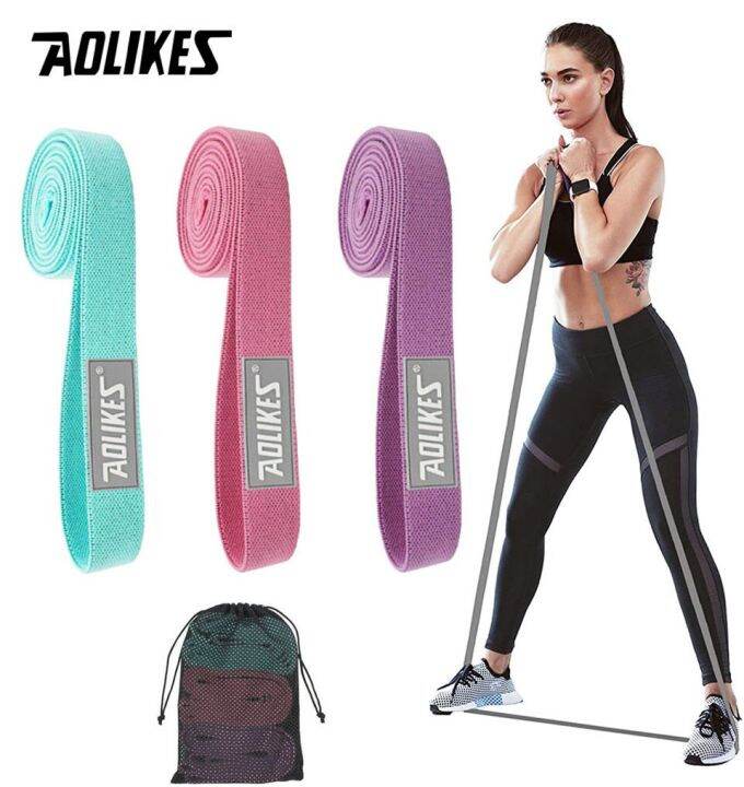 Aolikes Booty Fabric Resistance Bands Set Hip Exercise Loops Elastic 