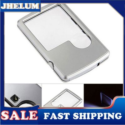 ☍ↂ﹍ [JHELUM]Mini Pocket 3X 6X LED Light Credit Card Style Magnifying Glass Loupe Magnifier