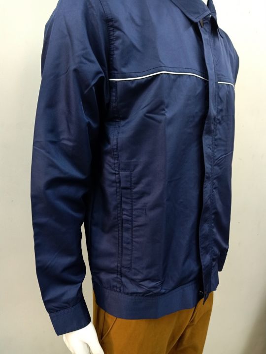 เสื้อแจ็คเก็ตกึ่งสูท-สำหรับผู้บริหาร-สีกรมท่าใส่ได้-ชาย-หญิง-กันแดด-กันลม-งานผลิตจากโรงงานไทย