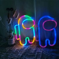 ► LED Neon Lamp Sign Astronaut Game Lamp Neon Wall Lights Night Light for Room Holiday Party Decor Cool Birthday Christmas Gift
