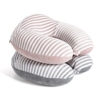 New style striped travel U-shaped pillow airplane inflatable home office soft memory foam baby