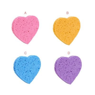 【CC】 10 Pieces Cleansing Sponge Facial Heart-Shaped Real Techniques Compressed Pink