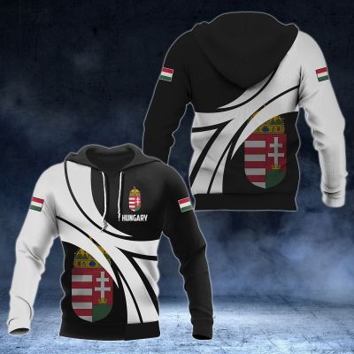 Hungary Flag and Emblem Pattern Hoodies For Male Loose Mens Fashion Sweatshirts Boy Casual Clothing Oversized Streetwear