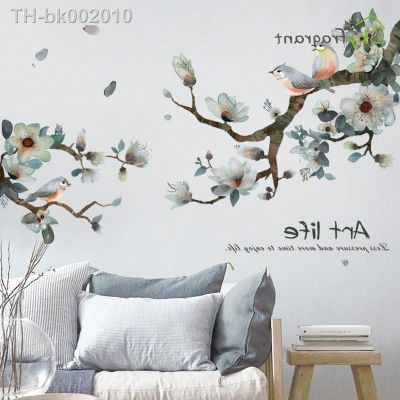 ❇▦❉ Hand Painted Ink Flower Stickers Warm Home Decor Living Room Tv Background Wall Decor Bedroom Decor Self-adhesive Wall Sticker