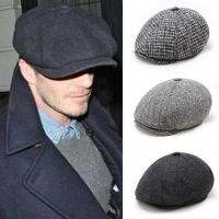 British Peaked หมวกแปดเหลี่ยมหมวก Newsboy Baker Boy T แฟชั่น Warm Elastic Flat หมวกอินเทรนด์ผู้ชายผ้าขนสัตว์ Beret R จิตรกร