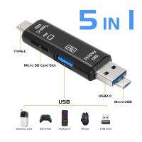 5ใน1 USB เอนกประสงค์การ์ดหน่วยความจำ TYPE-C Usb/micro /Usb/tf/sd การ์ดหน่วยความจำเครื่องอ่านบัตร OTG อะแดปเตอร์สำหรับตัวอ่านแฟลชไดร์ฟโทรศัพท์มือถือ