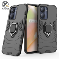 XICCI สำหรับ OPPO Realme C33 4กรัมกรณี,ซิลิโคน TPU และฮาร์ดพีซีหรูหราเกราะกันกระแทกโลหะผู้ถือแหวนปกโทรศัพท์ปลอก