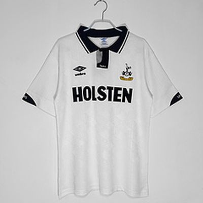 เสื้อกีฬาแขนสั้น ลายทีมชาติฟุตบอล Tottenham 1991/93 ชุดเหย้า สไตล์เรโทร คุณภาพสูง ไซซ์ S-2XL