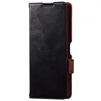 Elecom Xperia 5 IV [ SO-54C | SOG09 ] Case Cover Handbook Leather Leather Sleep by Open/Close Magnet Open/Close with Card Pocket Call while closed with Strap Hole Black PM-X224PLFYBK